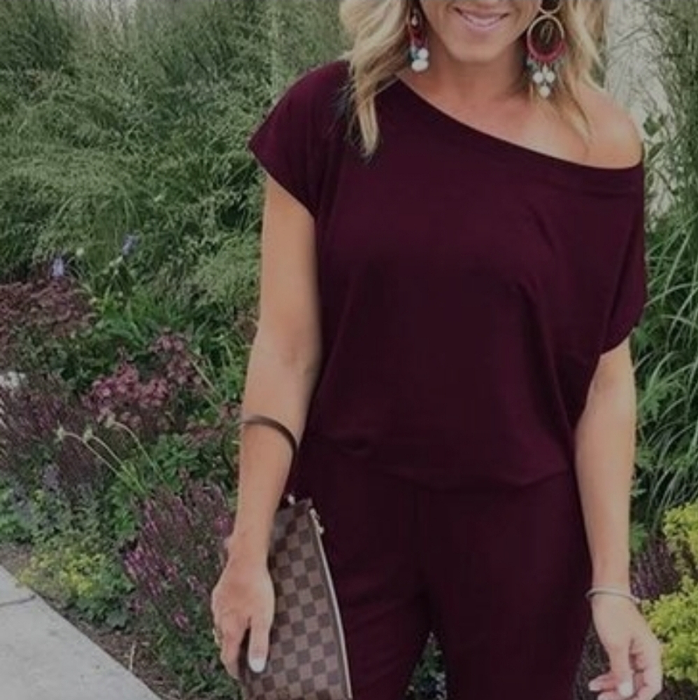 BURGUNDY ROMPER - Picture 2 of 4